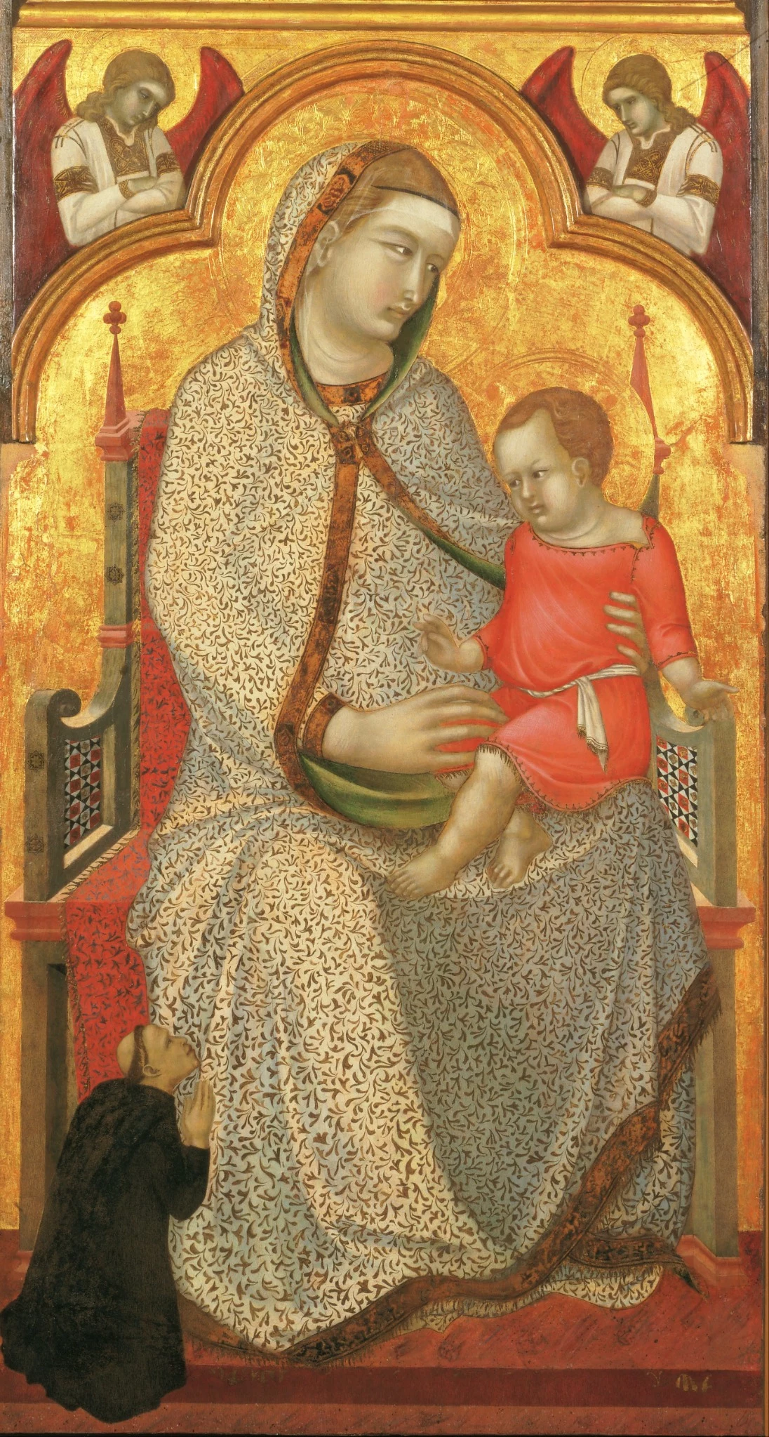 Virgin and Child Enthroned and a Servite Friar, with Angels